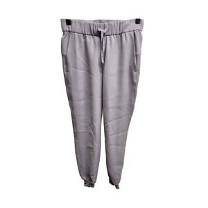 Lululemon City Sleek Gray Ankle Length Drawstring Jogger Pants Womens Size 2